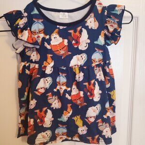 Seven 7 Dwarfs Tunic Pearl Milk Silk Disney Snow White Dress Dark Blue Boutique
